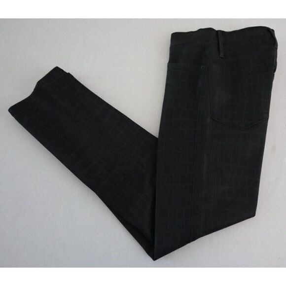 FRAME Women's Sz 26 Black Noir Croc Coated Le Sylvie Slender Straight Jeans $278 - Picture 7 of 7